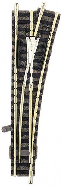 Right hand standard point for manual operation, with current-conducting frog. Length 111 mm<br /><a href='images/pictures/Fleischmann/Fleischmann-9179.jpg' target='_blank'>Full size image</a>